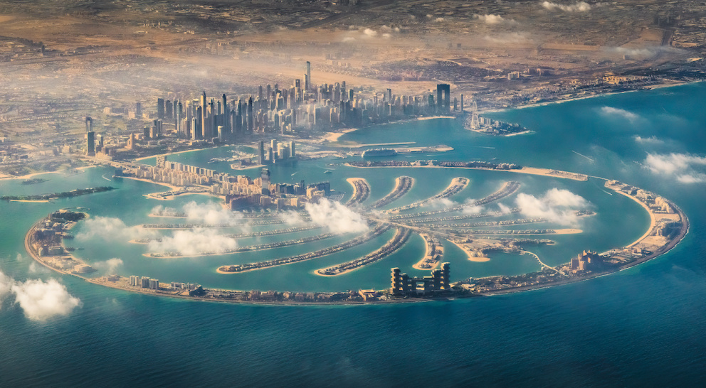 uměle vytvořené ostrovy v Dubaji