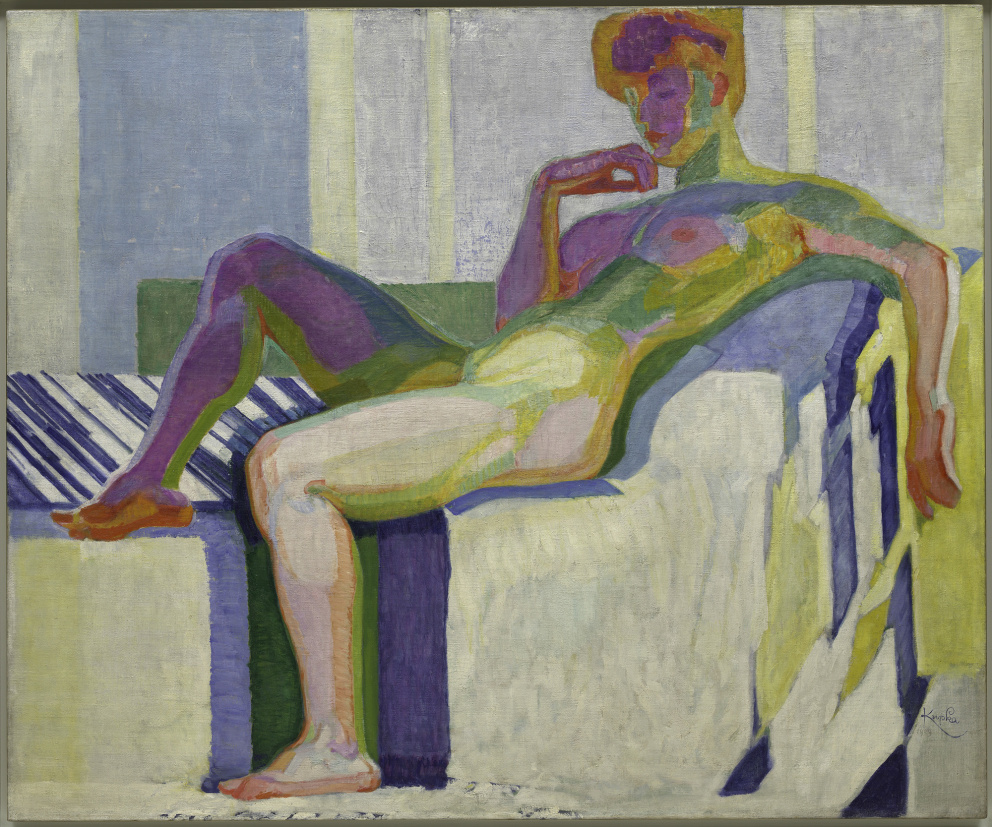 František Kupka, Velký akt (Plochy podle barev), 1910 Large Nude (Planes by Colours) olej, plátno, 150,1x180,8 cm, Guggenheim, New York