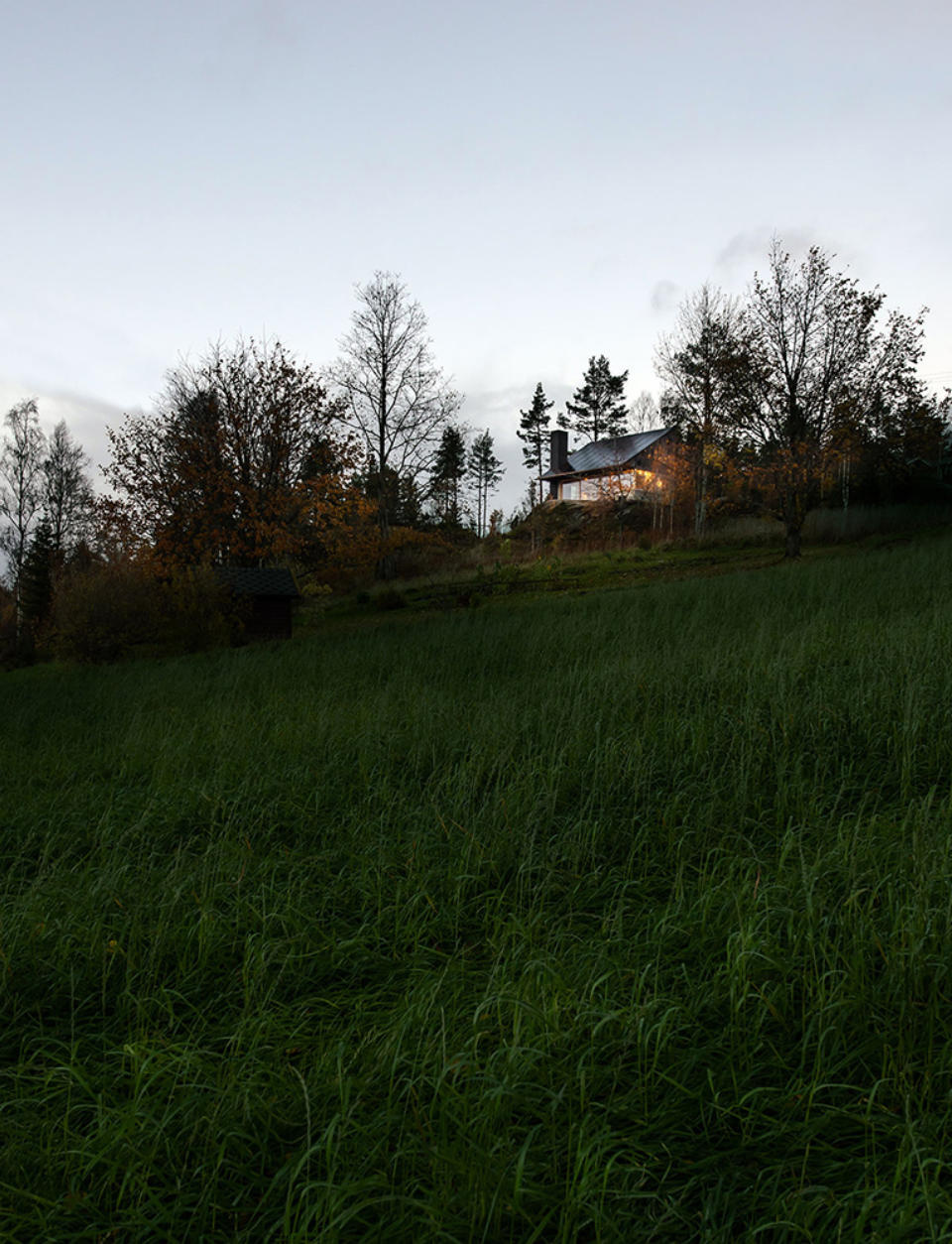 Po pozvolném travnatém kopci můžete sejít až k břehu fjordu.
