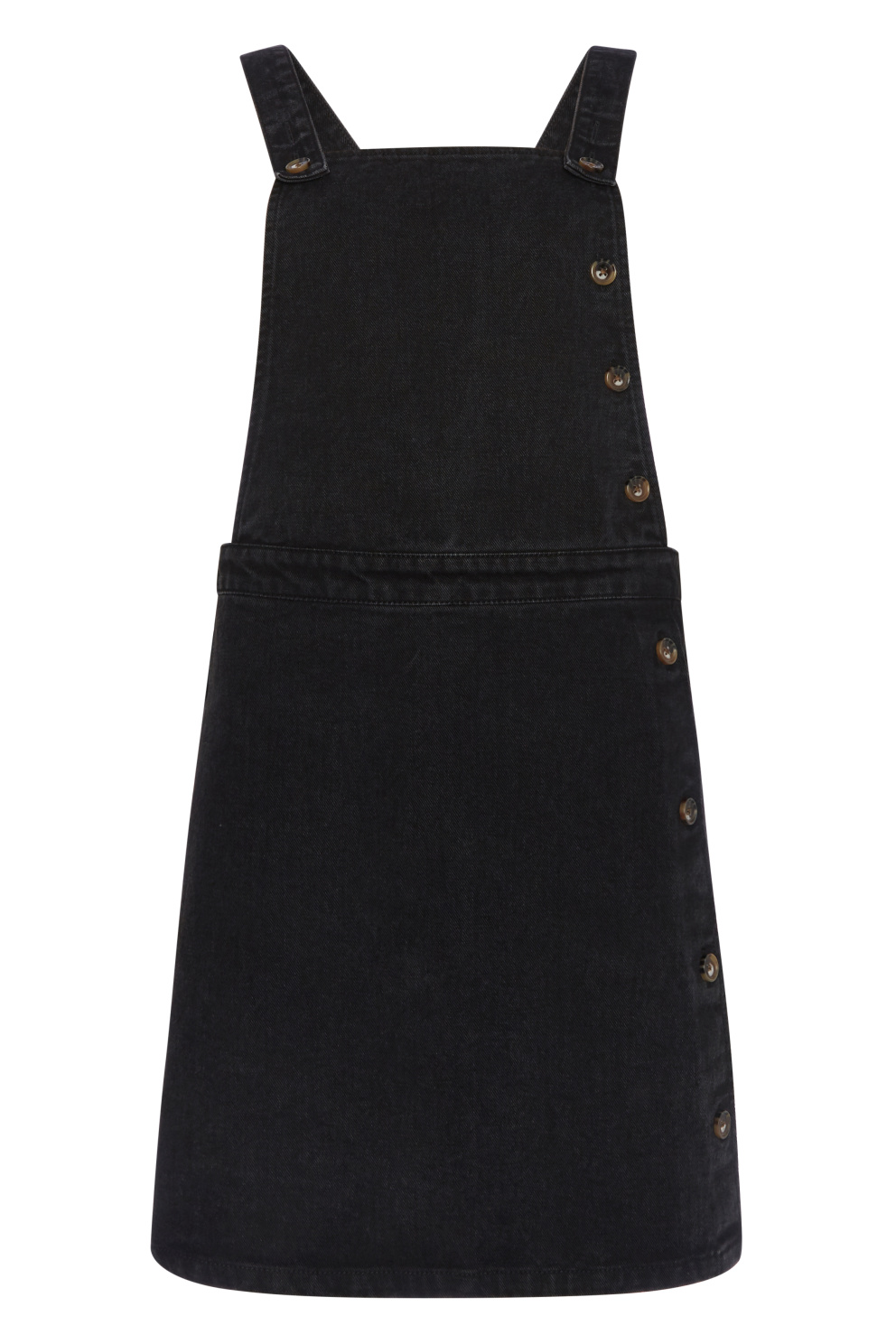 Černá laclová sukně s knoflíky, F&amp;F, 599 Kč
