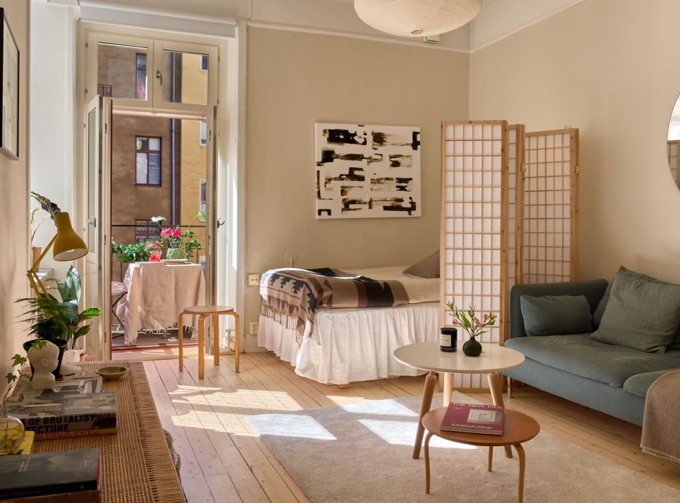 Třicetimetrový mini byt v sobě mísí japonský a skandinávský styl bydlení