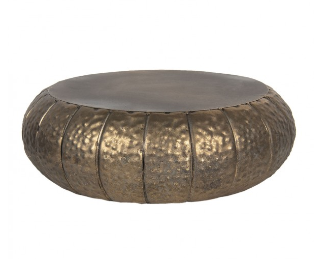 Bronzový dekorační kovový stoleček na květiny Alicce - Ø 37*12 cm, 1 270 Kč