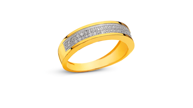 Prsten ze žlutého zlata s diamanty
